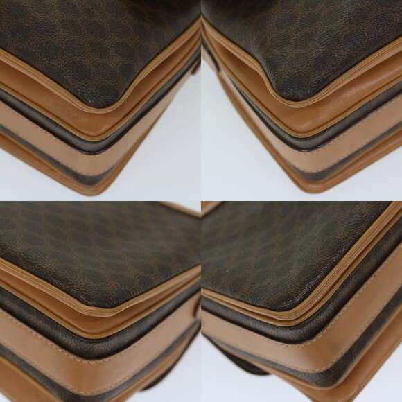 CELINE Macadam Canvas Shoulder Bag Pvc Leather Brown - Picture 10 of 12